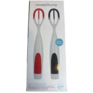 Set Of 2 NIB Modern home Battery Powered Electric Handheld Mixer Red/black